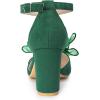 imageAllegra K Womens Bow Heels Closed Toe Chunky Heel Pumps SandalsGreen