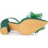 imageAllegra K Womens Bow Heels Closed Toe Chunky Heel Pumps SandalsGreen
