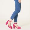 imageAllegra K Womens Bow Heels Closed Toe Chunky Heel Pumps SandalsHot Pink