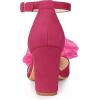 imageAllegra K Womens Bow Heels Closed Toe Chunky Heel Pumps SandalsHot Pink