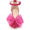 imageAllegra K Womens Bow Heels Closed Toe Chunky Heel Pumps SandalsHot Pink