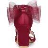 imageAllegra K Womens Bow Shoes Open Toe Chunky Heel SandalsBurgundy