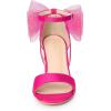 imageAllegra K Womens Bow Shoes Open Toe Chunky Heel SandalsFuchsia