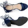 imageAllegra K Womens Bow Shoes Open Toe Chunky Heel SandalsNavy Blue