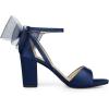 imageAllegra K Womens Bow Shoes Open Toe Chunky Heel SandalsNavy Blue