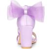 imageAllegra K Womens Bow Shoes Open Toe Chunky Heel SandalsPurple