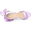 imageAllegra K Womens Bow Shoes Open Toe Chunky Heel SandalsPurple