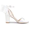 imageAllegra K Womens Bow Shoes Open Toe Chunky Heel SandalsWhite