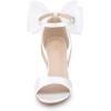 imageAllegra K Womens Bow Shoes Open Toe Chunky Heel SandalsWhite