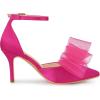 imageAllegra K Womens Bow Tie Ankle Strap Stiletto High Heels PumpsHot Pink
