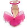imageAllegra K Womens Bow Tie Ankle Strap Stiletto High Heels PumpsHot Pink