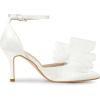 imageAllegra K Womens Bow Tie Ankle Strap Stiletto High Heels PumpsWhite
