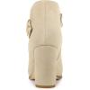 imageAllegra K Womens Buckle Side Zip Chunky Heels Ankle BootsBeige
