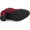 imageAllegra K Womens Buckle Side Zip Chunky Heels Ankle BootsBurgundy