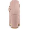 imageAllegra K Womens Buckle Side Zip Chunky Heels Ankle BootsDust Pink