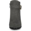 imageAllegra K Womens Buckle Side Zip Chunky Heels Ankle BootsGrey