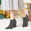 imageAllegra K Womens Buckle Side Zip Chunky Heels Ankle BootsGrey