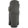 imageAllegra K Womens Buckle Side Zip Chunky Heels Ankle BootsGrey