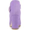 imageAllegra K Womens Buckle Side Zip Chunky Heels Ankle BootsPurple