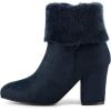 imageAllegra K Womens Christmas Faux Fur Chunky Heel Ankle BootsNavy Blue