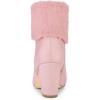 imageAllegra K Womens Christmas Faux Fur Chunky Heel Ankle BootsPink