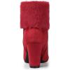 imageAllegra K Womens Christmas Faux Fur Chunky Heel Ankle BootsRed