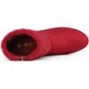 imageAllegra K Womens Christmas Faux Fur Chunky Heel Ankle BootsRed