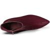 imageAllegra K Womens Chunky Heel Pointed Toe Zipper Ankle BootsBurgundy