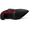 imageAllegra K Womens Chunky Heel Pointed Toe Zipper Ankle BootsBurgundy