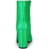 imageAllegra K Womens Chunky Heel Pointed Toe Zipper Ankle BootsGreen