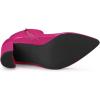 imageAllegra K Womens Chunky Heel Pointed Toe Zipper Ankle BootsHot Pink