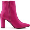 imageAllegra K Womens Chunky Heel Pointed Toe Zipper Ankle BootsHot Pink
