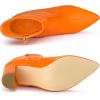 imageAllegra K Womens Chunky Heel Pointed Toe Zipper Ankle BootsOrange