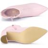 imageAllegra K Womens Chunky Heel Pointed Toe Zipper Ankle BootsPink