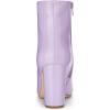 imageAllegra K Womens Chunky Heel Pointed Toe Zipper Ankle BootsPurple