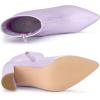 imageAllegra K Womens Chunky Heel Pointed Toe Zipper Ankle BootsPurple