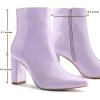 imageAllegra K Womens Chunky Heel Pointed Toe Zipper Ankle BootsPurple