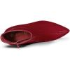 imageAllegra K Womens Chunky Heel Pointed Toe Zipper Ankle BootsRed