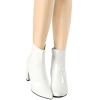 imageAllegra K Womens Chunky Heel Pointed Toe Zipper Ankle BootsWhite