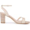 imageAllegra K Womens Chunky Heel Raffia Heels Bohemia Square Toe Slingback Strappy Linen SandalsBeige