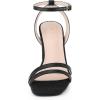 imageAllegra K Womens Chunky Heel Raffia Heels Bohemia Square Toe Slingback Strappy Linen SandalsBlack