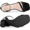 imageAllegra K Womens Chunky Heel Raffia Heels Bohemia Square Toe Slingback Strappy Linen SandalsBlack