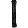 imageAllegra K Womens Chunky Heel Round Toe Platform Knee High BootsBlack