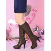imageAllegra K Womens Chunky Heel Round Toe Platform Knee High BootsCoffee