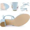 imageAllegra K Womens Clear Strap Block Heels Lace Up Heels SandalsLight Blue