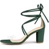 imageAllegra K Womens Clear Strap Block Heels Lace Up Heels SandalsLight Green