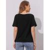 imageAllegra K Womens Cowl Neck Top Short Sleeve Casual Stretchy Blouse ShirtsBlack