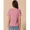 imageAllegra K Womens Cowl Neck Top Short Sleeve Casual Stretchy Blouse ShirtsRed