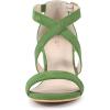 imageAllegra K Womens Crisscross Ankle Strap Block Heel SandalsOlive Green