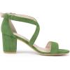imageAllegra K Womens Crisscross Ankle Strap Block Heel SandalsOlive Green